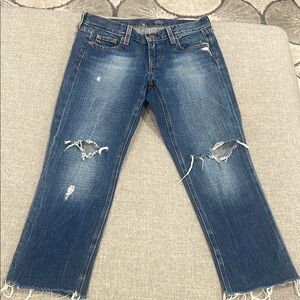 Distressed Blue Jeans